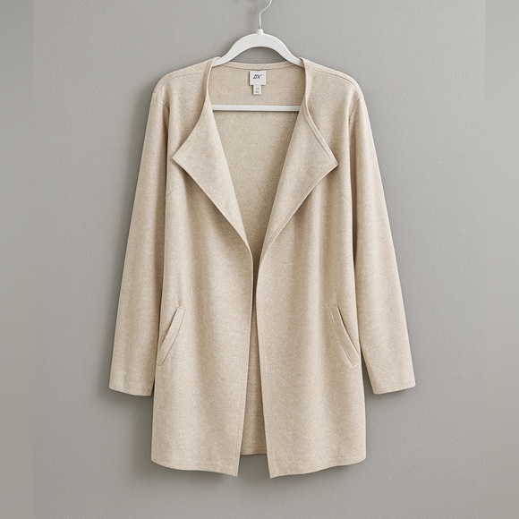 J Crew Womens Sweater Blazer Cardigan Large Scandi Neutral Minimalist Pockets - Picture 1 of 6